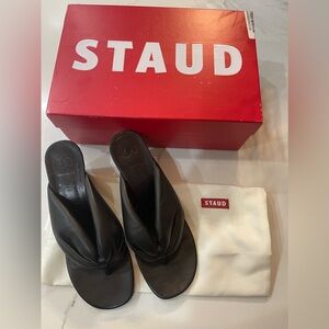 STAUD NEW women’s black wedge sandal